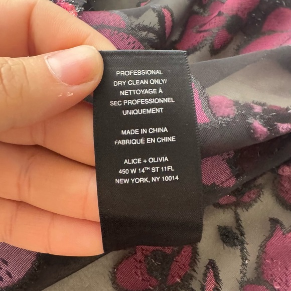 Alice + Olivia Floral Velvet Flocked Sheer Chiffon Shirt Blouse Small - Picture 8 of 11